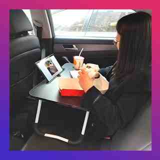지티오비 접이식 차량용 테이블 자동차테이블 차량노트북거치대, 블랙, 1개