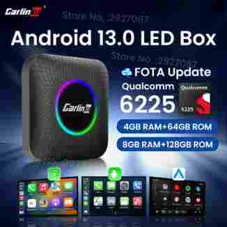 CarlinKit CarPlay Ai 박스 안드로이드 13 SM6225 8코어 8G+128G 스마트 안드로이드 TV 박스 무선 CarPlay 안드로이드 오토 512GB TF 지원