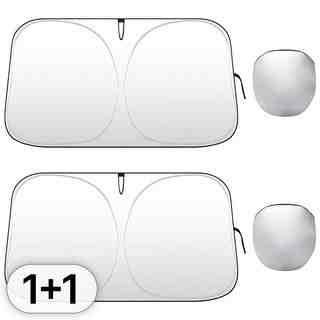 투데이리빙 1+1 관리 편한 차량용 햇빛 가리개 여름 폭염 차량 앞유리 햇볕 자외선 차단 자동차 암막 덮개, R98131S 실버, 2개