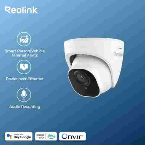 Reolink 스마트 보안 카메라 5MP PoE 야외 적외선 야간 투시경 IP 캠 사람/차량 감지 감시 카메라 RLC-520A