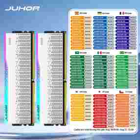 JUHOR 데스크탑 메모리 RGB DDR5 16GBX2 6000MHz 5600MHz Dimm 고속 메모리 램