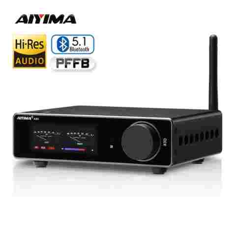 AIYIMA A80 TPA3255 PFFB 블루투스 DAC 스테레오 전력 증폭기, 300W x 2 클래스 D 2.0 HiRes 디지털 앰프, RCA TRS OPT COA USB 입력