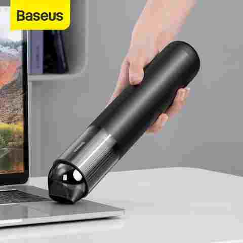 Baseus-15000Pa 휴대용 핸드 헬드 자동차 진공 청소기, LED 조명 장착, 무선 진공 청소기, 가정용, PC 청소용
