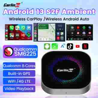 S2F CarlinKit 3 in 1 안드로이드 오토 무선 안드로이드 13 CarPlay 스마트 박스 퀄컴 SM6225 8코어 넷플릭스 유튜브 OEM 차량용