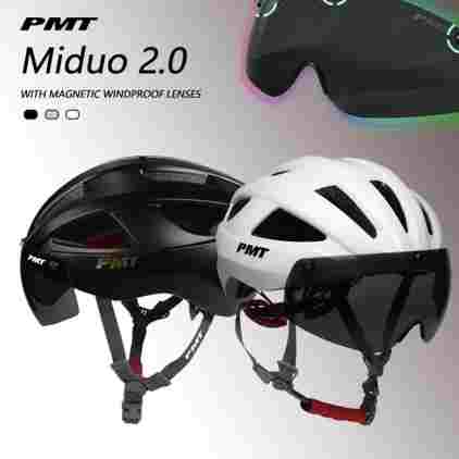 PMT Miduo 2.0 자전거 헬멧, 초경량 레이싱 모자, 통기성, 편안한 사이클링, 마그네틱 방풍 렌즈, 안전 헬멧