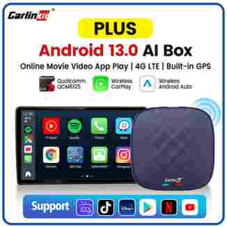 Carlinkit CarPlay Ai TV Box Plus Android13 64G 128G QCM 4/8 코어 무선 CarPlay Android Auto YouTube Netflix 4G Lte