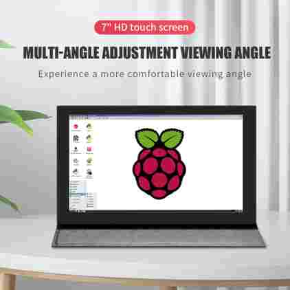 7 인치 터치 스크린 IPS 라즈베리 파이 1024x600 HD LCD HDMI 호환 디스플레이 + RPI 4B 3B + 3B PC 보조 화면 용 홀더