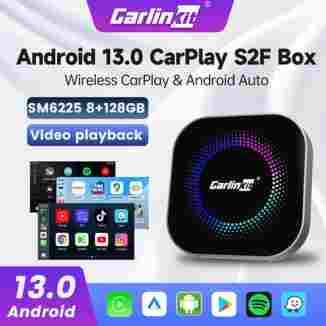 CarlinKit 안드로이드 13 SM6225 CarPlay Ai 박스 S2F 앰비언트 8코어 무선 안드로이드 오토 CarPlay 차량용 USB 어댑터 128G FOTA 업그레이드