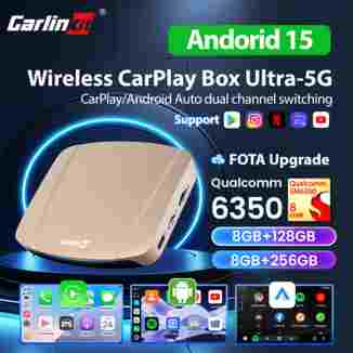 256G 카링킷 안드로이드 오토 무선 어댑터 카플레이 TV 박스 안드로이드 15 울트라 카플레이 AI 박스 GPS QCM6350 유튜브 넷플릭스 IPTV용