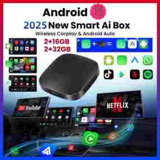 2025 스마트 CarPlay Ai Box 안드로이드 13 TV 박스 Wifi 무선 안드로이드 자동 Netflix YouTube OEM CarPlay 자동차 용 Play Store 내장