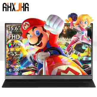 AHXJKA 15.6인치 휴대용 모니터 휴대폰 PC 모니터 게임용 노트북 확장기 스티치/PS4/5/TV/XBox/스위치용 두 번째 화면