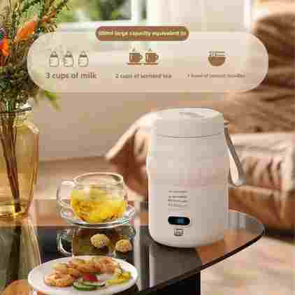 2025 새로운 500ml 스마트 다기능 전기 밥솥 LCD 온도 디스플레이 전기 주전자 휴대용 USB 보온병 커피 컵