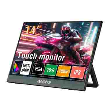 Anmite 14 인치 터치 스크린 휴대용 모니터 100%sRGB 300cd/m2 게임용 컴퓨터 확장 디스플레이 XBox PS4/5 스위치 노트북용