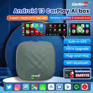 Carlinkit 차량용 무선 카플레이 미니 박스, 안드로이드 13, 안드로이드 오토 지지대, 넷플릭스, Iptv, 유튜브, 카플레이, Qcm 6115 스트리밍 박스