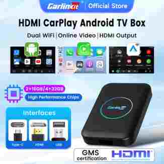 2025 칼린킷 HDMI 안드로이드 AI 박스 무선 카플레이 안드로이드 오토 유튜브 넷플릭스 IPTV 5 in 1 WIFI 5GHZ USB A 플러그 앤 플레이
