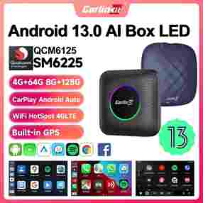 2025 CarlinKit CarPlay AI Box 안드로이드 13 SM6225 QCM6125 8 코어 안드로이드 자동 무선 CarPlay 어댑터 WiFi 4GLTE 유선 CarPlay 자동차 용 GPS 64G 128G FOTA 업그레이드 연결