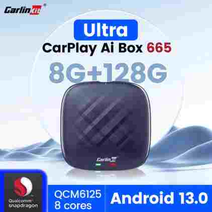 CarlinKit 무선 CarPlay Ai Box 안드로이드 13 플러스 QCM6125 665 TV 또는 비디오용 4GLTE 안드로이드 자동 자동차 재생 스트리밍 박스 8G + 128G